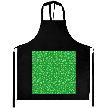 Discover Green Snowflakes Pattern Aprons