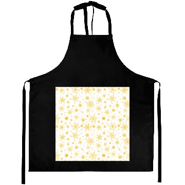 Discover Snowflakes Pattern Yellow White Aprons