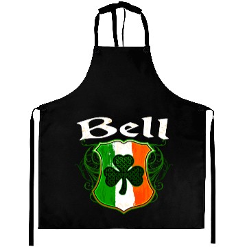 Discover Bell Irish Surname Ireland Flag Shield Shamrock Aprons