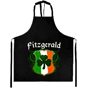 Discover Fitzgerald Irish Surname Ireland Flag Shield Aprons