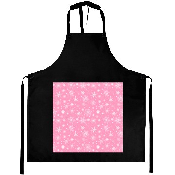 Discover Snowflakes Pattern Pink White Aprons