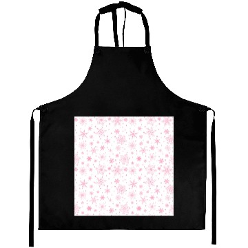 Discover Snowflakes Pattern Pink White Aprons