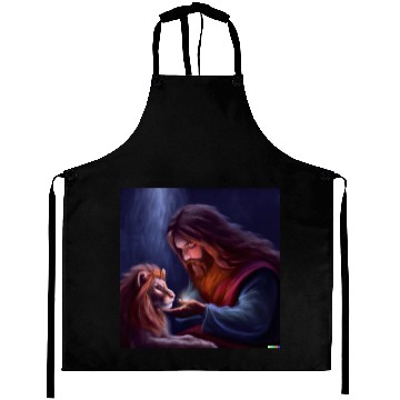 Discover Jesus Feeding Lion Aprons