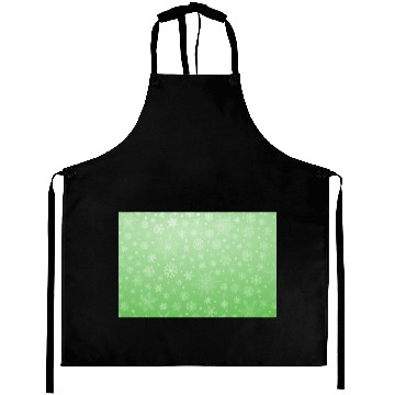 Discover Abstract Green Snowflakes Pattern Aprons
