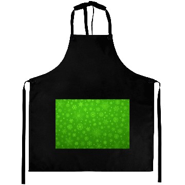 Discover Abstract Green Snowflakes Pattern Aprons