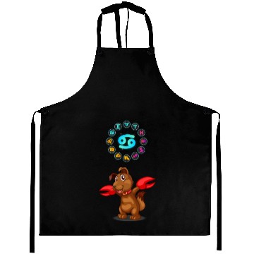 Discover Funny Dog Lover Horoscope Cancer Zodiac Sign Cool Aprons