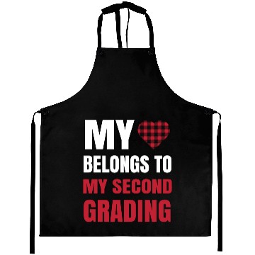 Discover Heart Buffalo Plaid Clothes 2nd Grade Teacher Aprons
