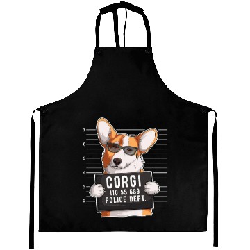Discover Corgi Mugshot Dog Lover Aprons