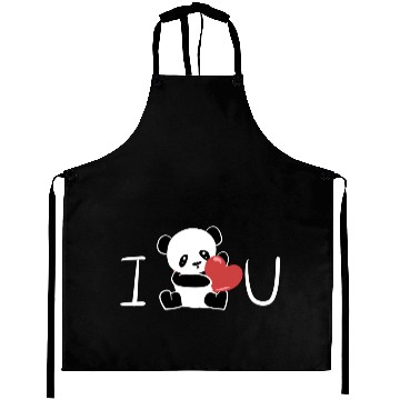 Discover i love you panda valentines day Aprons