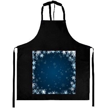 Discover Navy Blue White Snowflakes Pattern Aprons