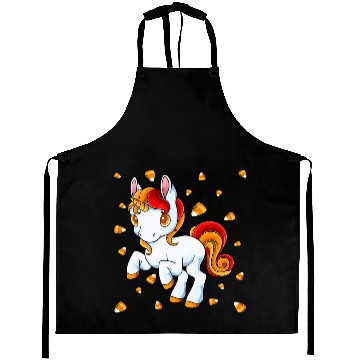 Discover Halloween Unicorn Pony Candy Corn Halloween Aprons