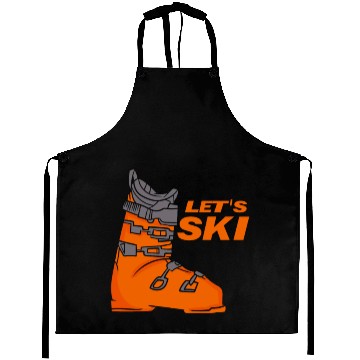 Discover Retro Skiing Let's Ski Vacation Aprons
