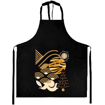 Discover Winter Abstract Geometric Leopard Snow Aprons