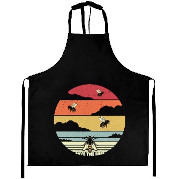 Discover Save The Bees Retro Climate Change Pullover Aprons