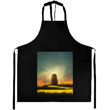 Discover Lion meditate on sunrise, painting Aprons
