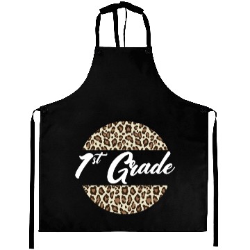 Discover 1st Grade Cheetah Print School Teacher Student Aprons