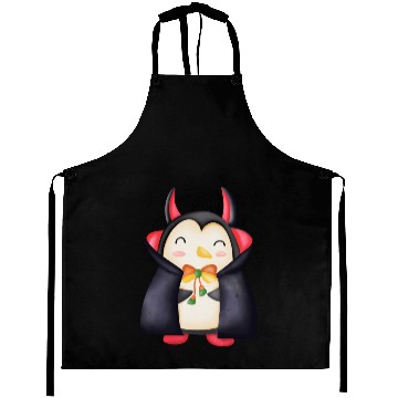 Discover Halloween Penguin in vampire costume Aprons