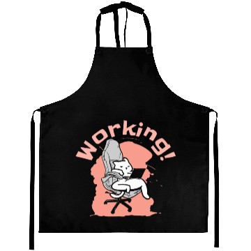 Discover Working Cat Busy Cat Owner Professional Worker Aprons