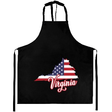 Discover US Flag Virginia Map Design for proud Virginians Aprons