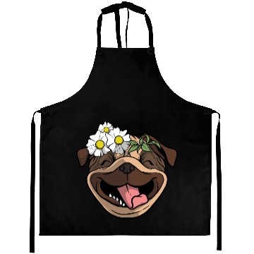Discover Dog Pug Flower Aprons