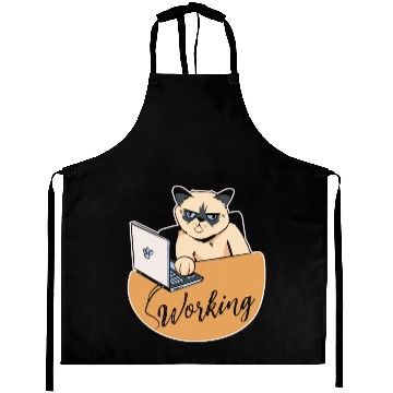 Discover Working Cat Busy Cat Owner Professional Worker Aprons