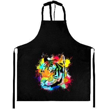 Discover Colorful Tiger Abstract Aprons