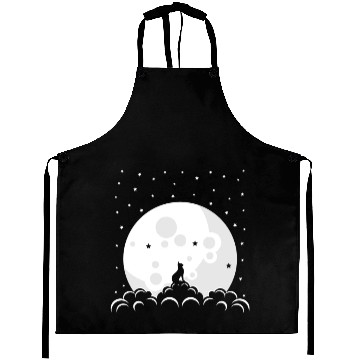 Discover Cute Cat Lover Kitten Moon Aprons