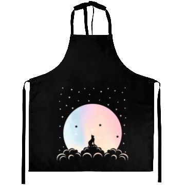 Discover Cat Lover Kitten Moon Pastel Aprons