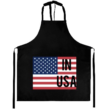 Discover In USA flag Aprons