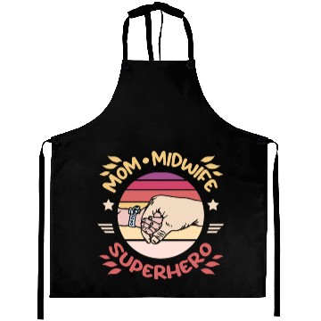 Discover Mom midwife superhero Aprons