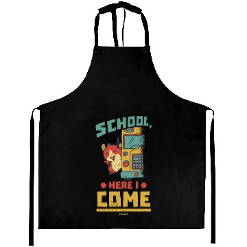 Discover School bus pet funny saying Aprons