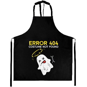 Discover Error 404 Costume Not Found Ghost Funny Halloween Aprons