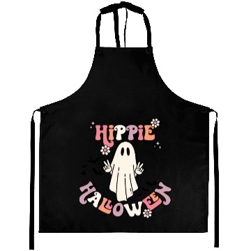 Discover Retro Hippie Halloween Cute Ghost Aprons