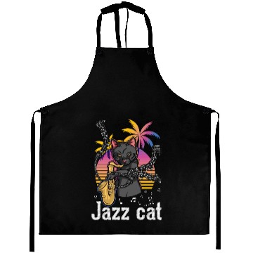 Discover Trumpet Jazz Cat Lover Aprons