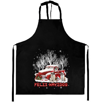 Discover Feliz Navidog Saint Bernard Christmas Dog Lovers Aprons
