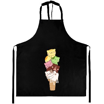 Discover Kawaii Ice Cream Cat Lover Aprons