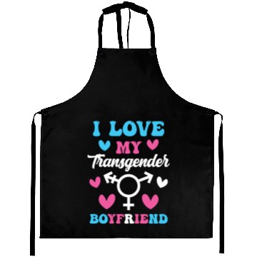 Discover I Love My Transgender Boyfriend Funny Trans Pride Aprons