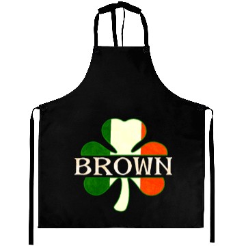 Discover Brown Irish Surname Ireland Flag Shamrock Aprons
