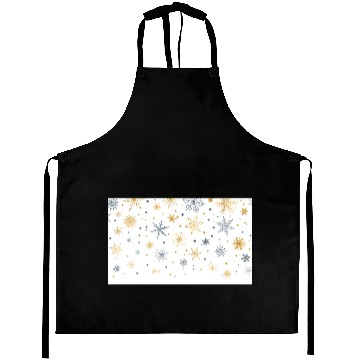 Discover Elegant Snowflakes White Gold Silver Aprons