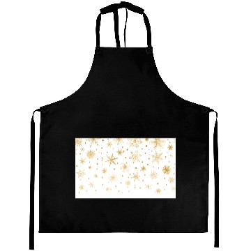 Discover Snowflakes Pattern Elegant White Gold Aprons