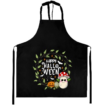Discover Bat Toadstool Mushroom - Happy Halloween Aprons