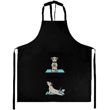 Discover Yoga Inhale Exhale Irish Wolfhound Aprons