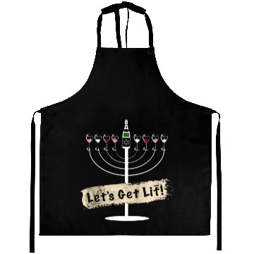 Discover Let's Get Lit Wine Lovers Hanukkah Aprons