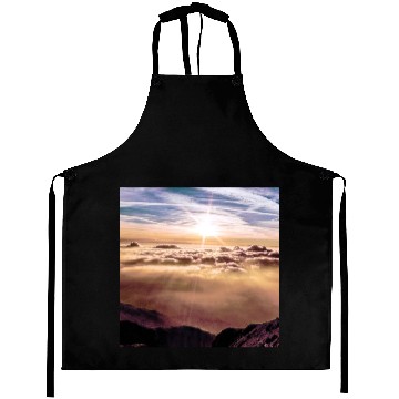 Discover dark blue ocean waves storm fantasy Aprons
