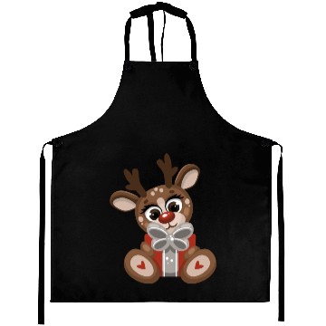 Discover Cute Christmas Deer with a gift Aprons