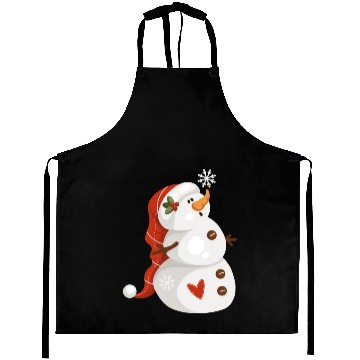 Discover Cute snowman with snowflakes Aprons
