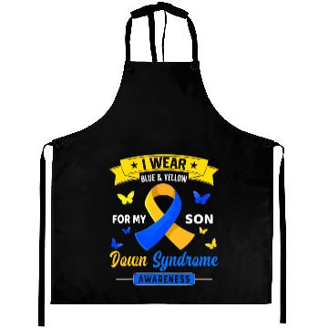 Discover I Wear Blue Yellow For My Son Down Syndrome Aprons