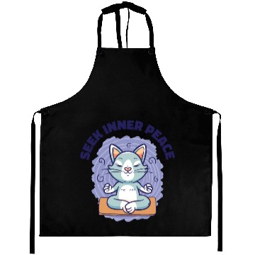 Discover Serenity Cat Yoga Cat Owner Meditation Yoga Fan Aprons