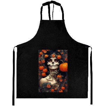 Discover Skull Pumpkin Halloween Aprons