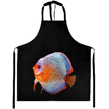 Discover DISCUS FISH - Snakeskin, orange/blue Aprons